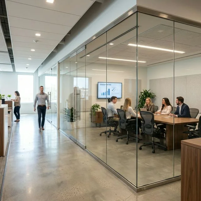 Glass office partition — Krishna Glass House